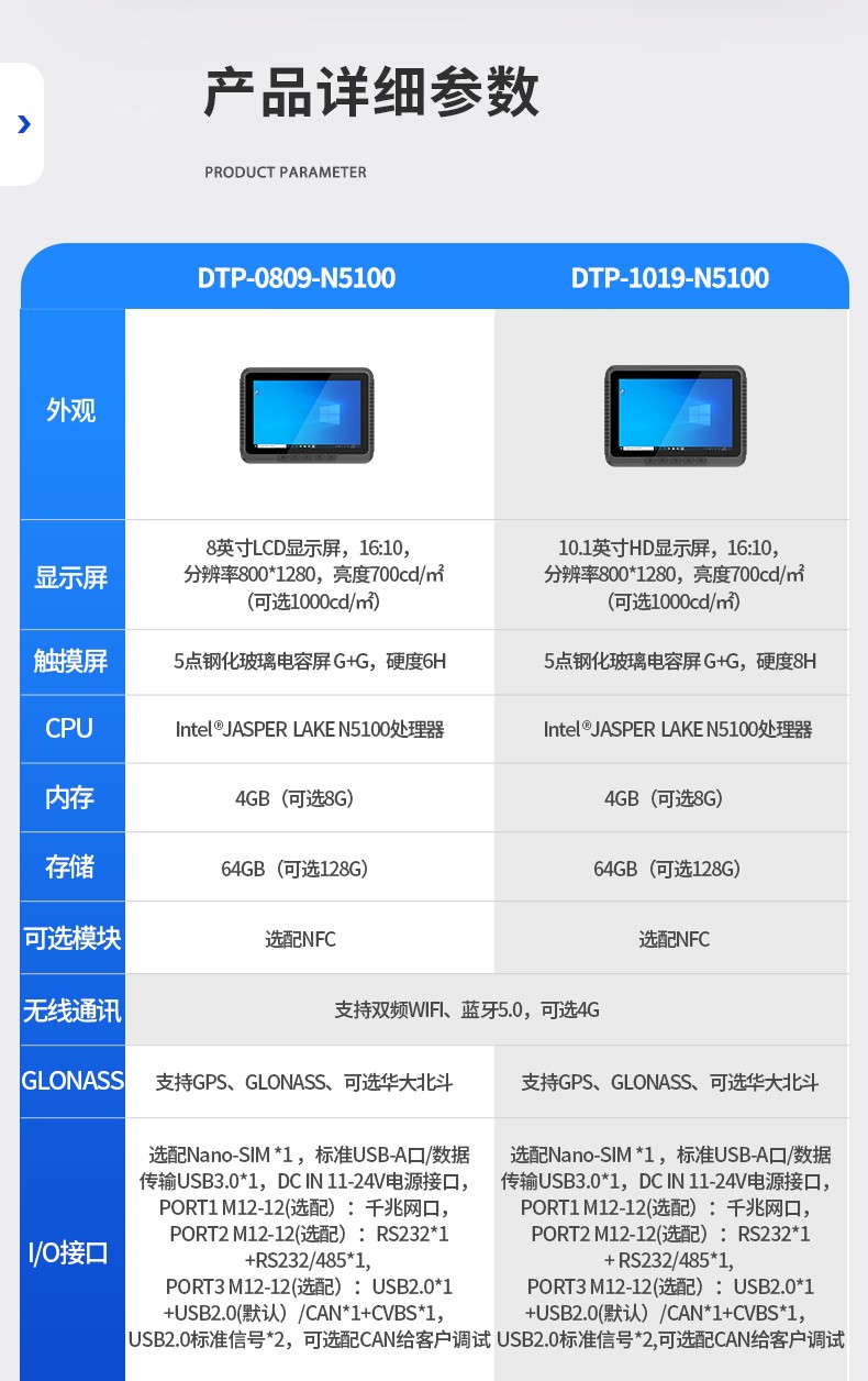 Dongtintech江西三防平板電腦,車載平板電腦通訊設(shè)備,DTP-0809-N5100.jpg
